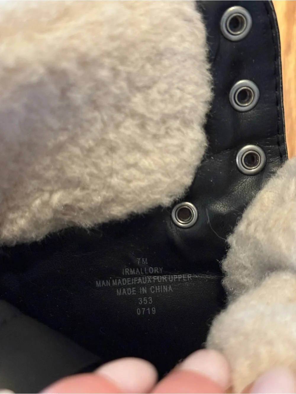 Black Faux-Shearling Lace-Up Winter Boots